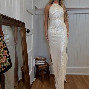 Unreal! Vintage! HANDBEADED! Formal Dress!